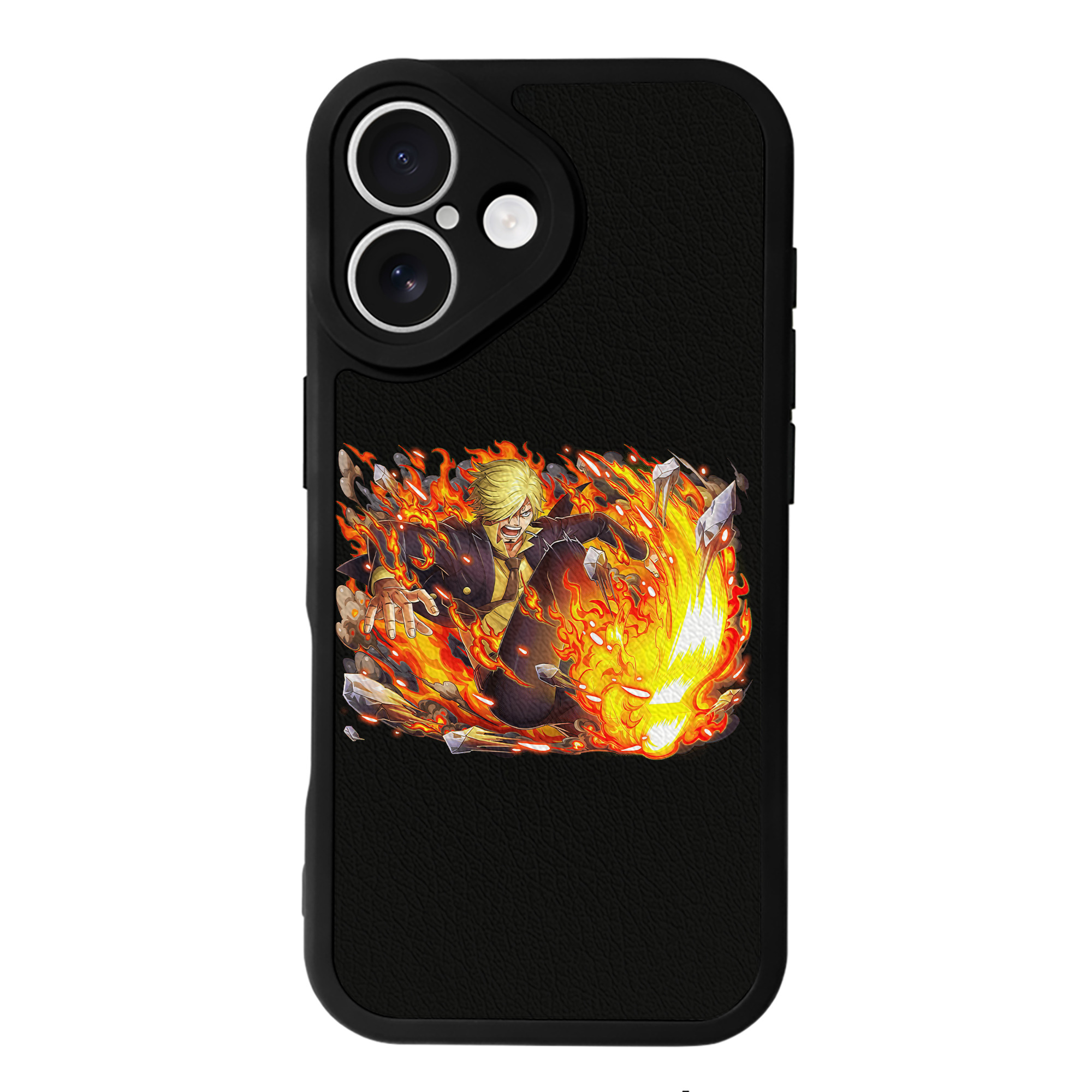 （画像用） ワンピース サンジ ONE PIECE Sanji 【iPhone 16シリーズ対応】シリコンスマホケース（レザー調） 材質：シリコン